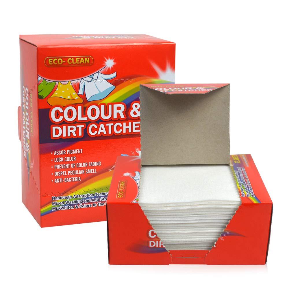 Color Catcher for Laundry, Dye Trapping Sheets 72 Count, Prevent Light