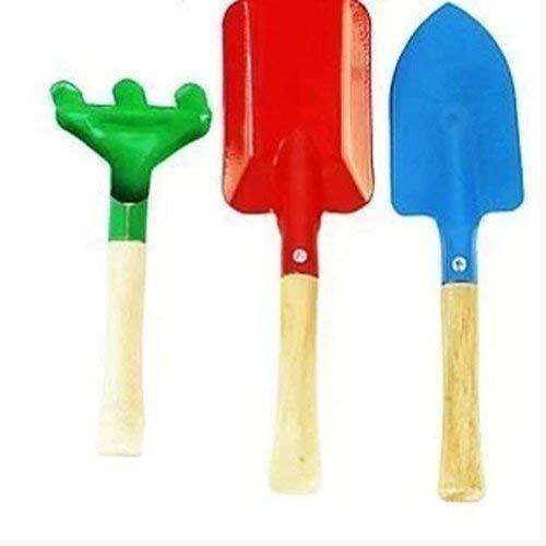 PANDA SUPERSTORE Set of 3 Mini Gardening Yard Wooden Handle Shovel/Spade/Fork To