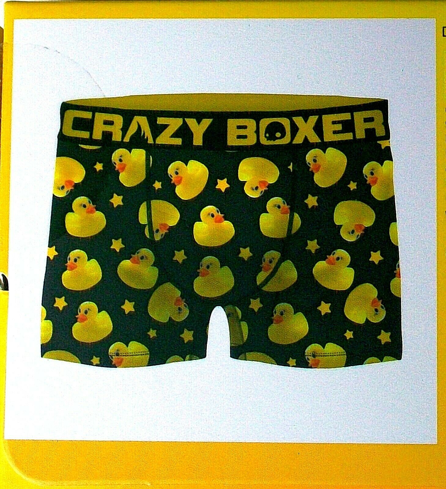 CRAZY BOXER BRIEF Black Lucky Ducky Rubber Duck Pattern Men's Size ...