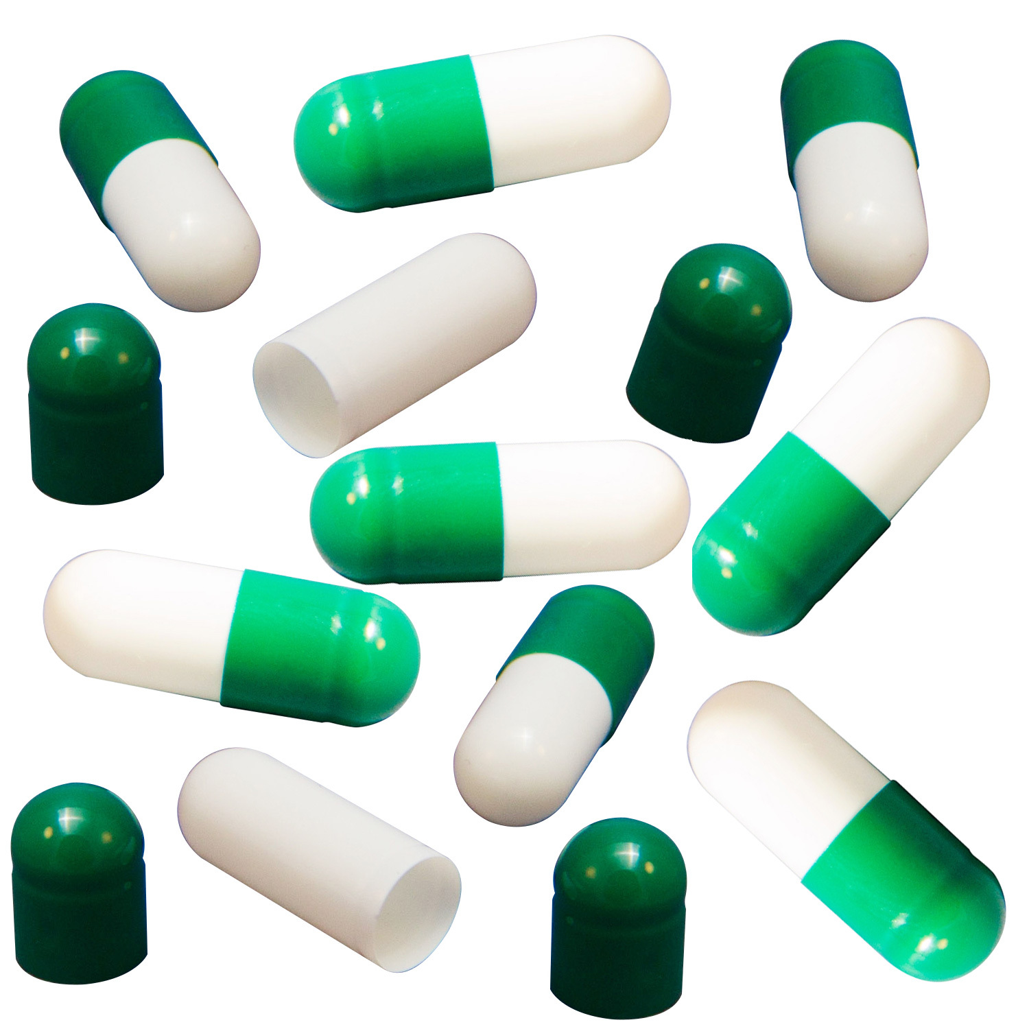 500 Pcs Pure Empty Vegetarian Pill Capsules Color White Green Size 
