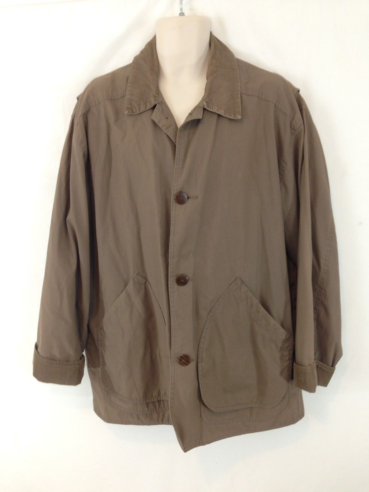 J Crew Mens L Brown Canvas Flannel Lined Lightweight Chore Barn Field ...