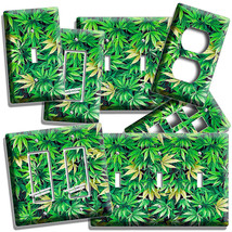 Green Cannabis Leaf Marijuana Light Switch Outlets Wall Plate Man Cave Art Decor - $10.99+