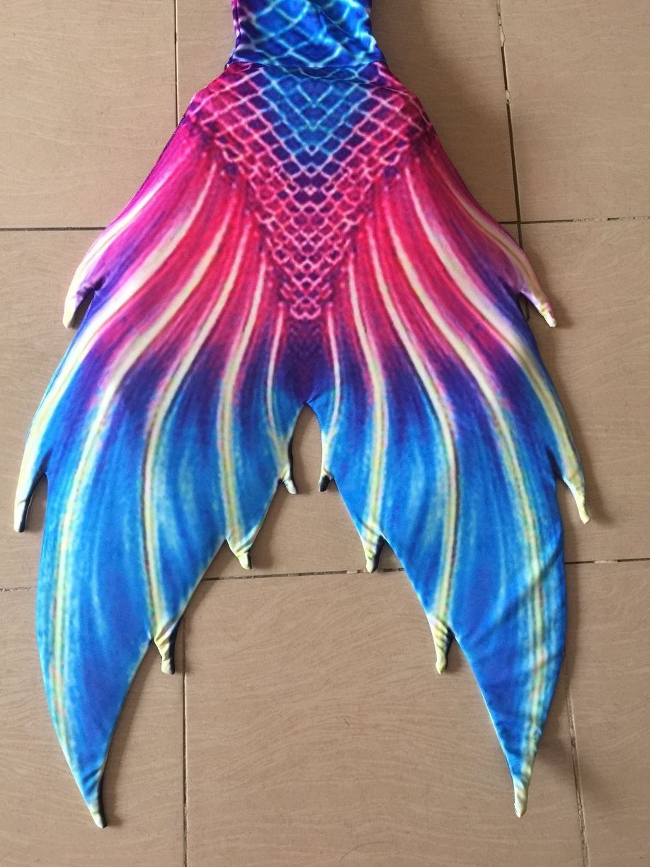 2018 Blue Mermaid Tails for Swimming Monofin Adult Kids ...