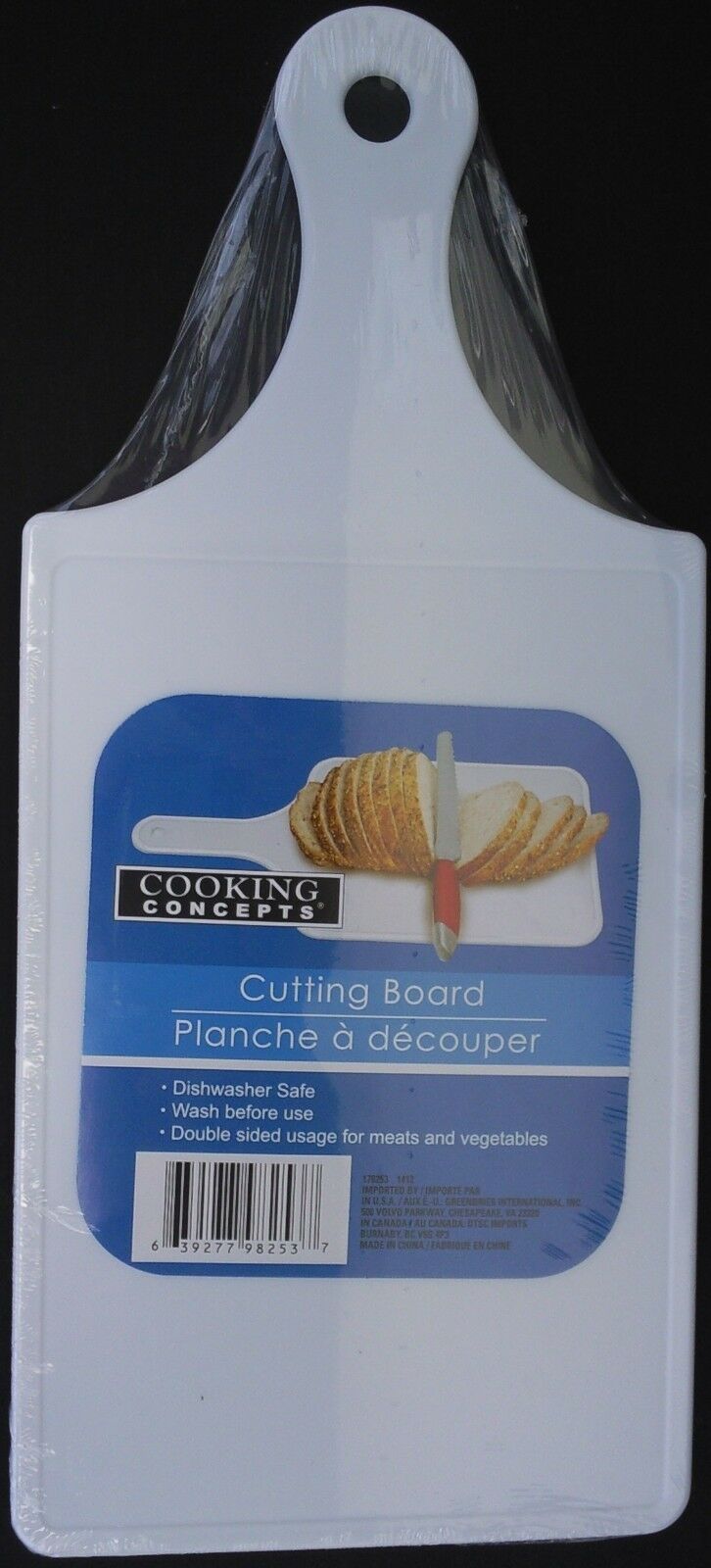 KITCHEN PLASTIC CUTTING BOARD Double sided Paddle 5.5"x8" SELECT Red or White Cutting Boards
