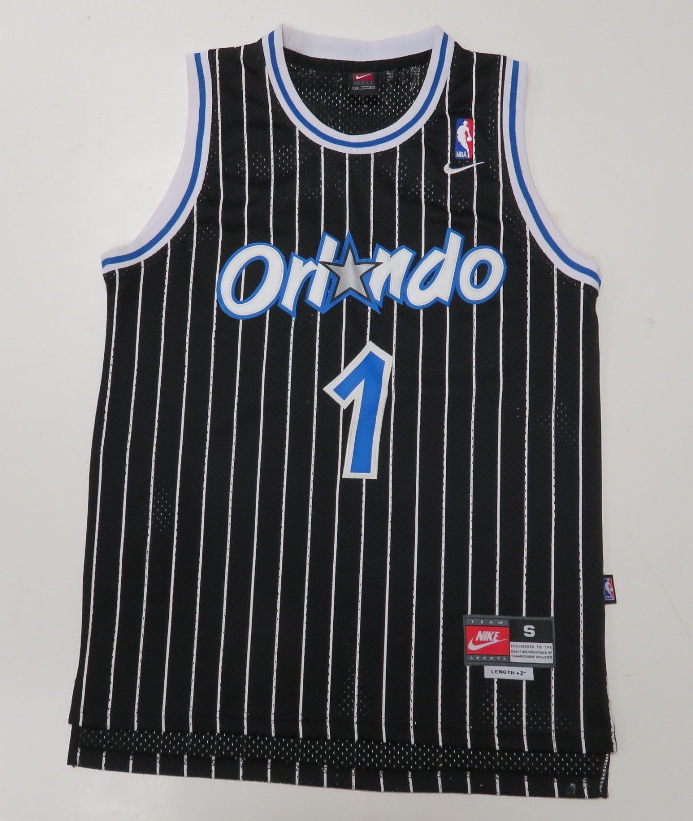 Orlando Magic #1 Penny Hardaway 90's Retro Black Pin Strip NBA Jersey ...