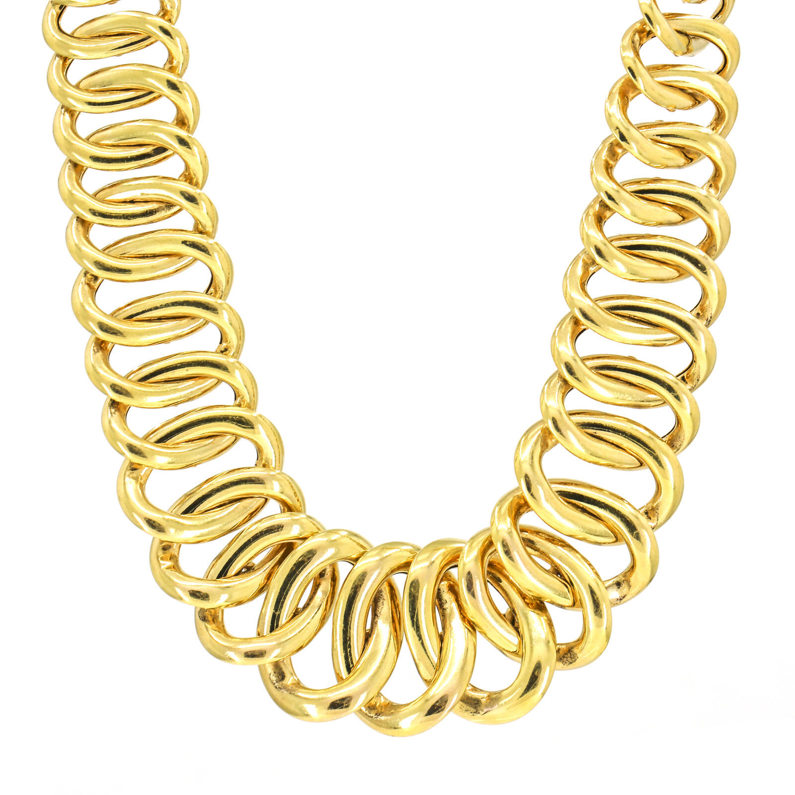 14k Yellow Gold Oval Link Chain Necklace Precious Metal without Stones