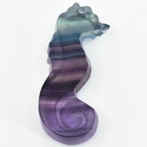 Purple Fluorite Crystal Craft Seahorse Ocean Animal Pre-Punched Charm Pendant image 2