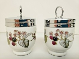 Royal Worcester Lavinia Standard Size 2 Egg Coddlers / Poachers Made in England - $56.10