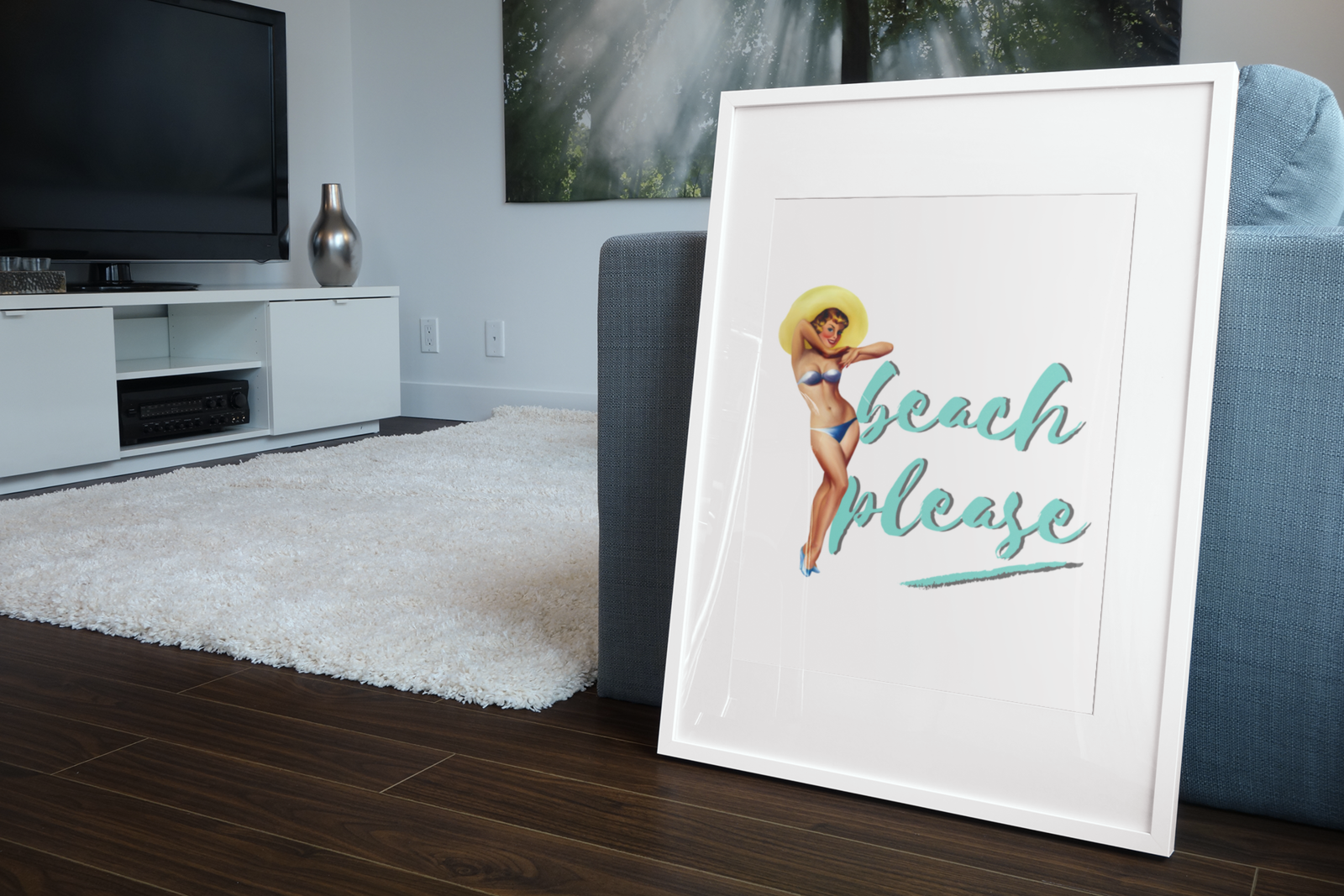 Beach Please Poster Pinup Girl Printable Wall Art Teenage Bedroom Decoration pdf