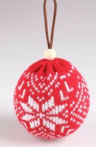 Knit Fair Isle Alpine Flower Design Christmas Ball Ornament NWT image 1
