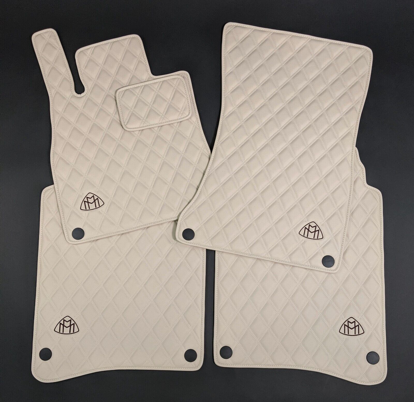 Mercedes S600 Maybach RHD Eco Leather Floor Mats Silk Beige/Espresso