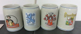 Set 4 Ceramic German Beer Mugs Stone Germany Lowenbrau Becks Schultheiss... - £44.35 GBP