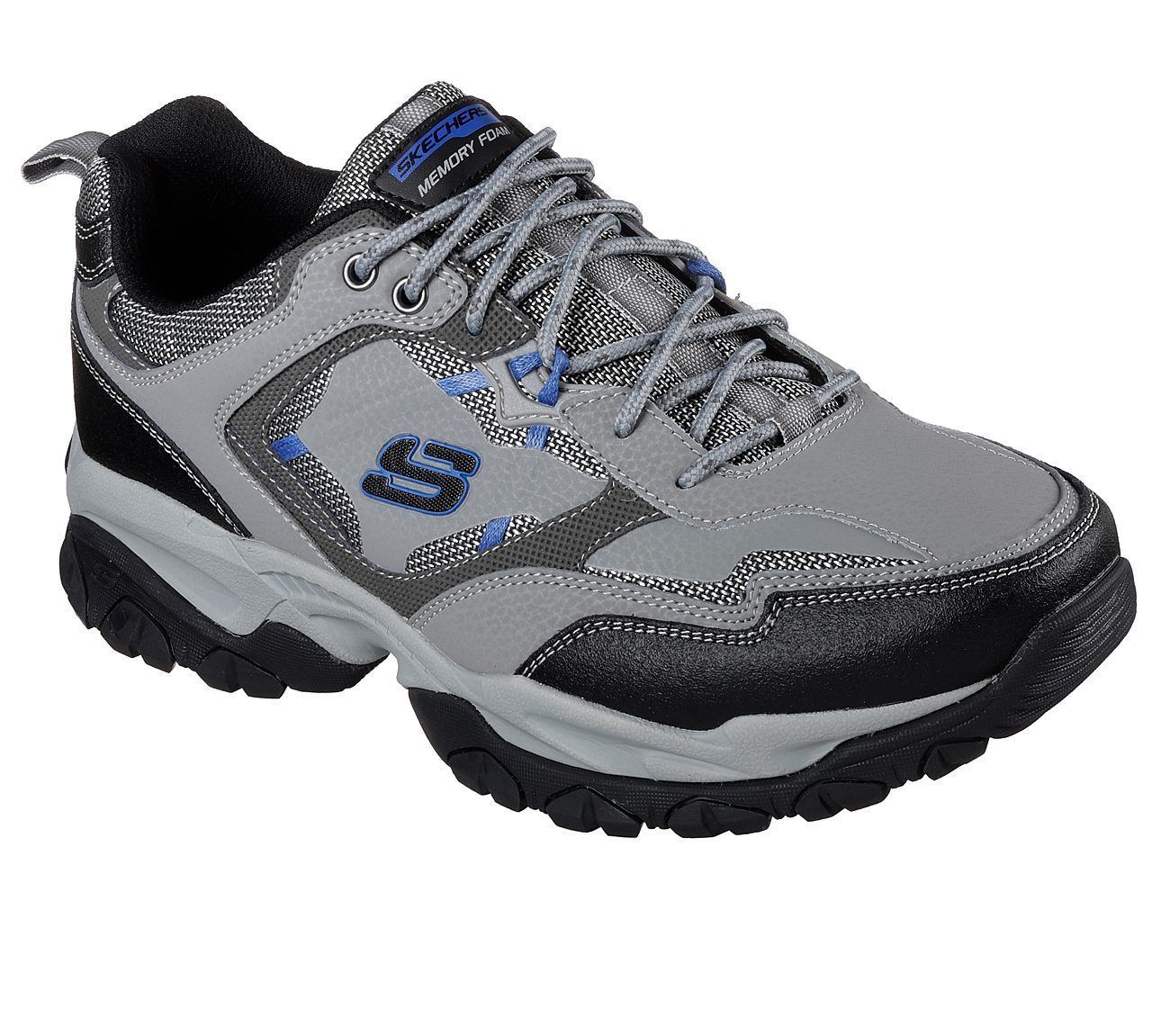 52700 W Wide Fit Gray Blue Skechers Shoes Men Memory Foam Sport Comfort Sneaker Casual 1569