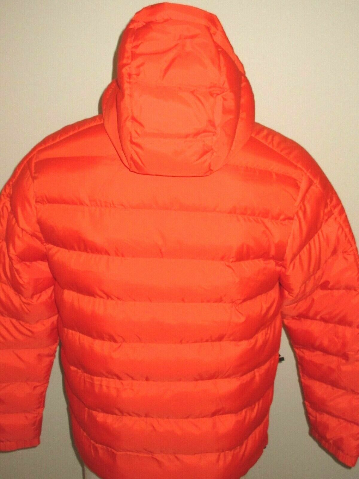 Adidas Mens Itavic 2.0 Puffer 3 Stripe Hooded Jacket Active Orange Medium NWT - Coats & Jackets