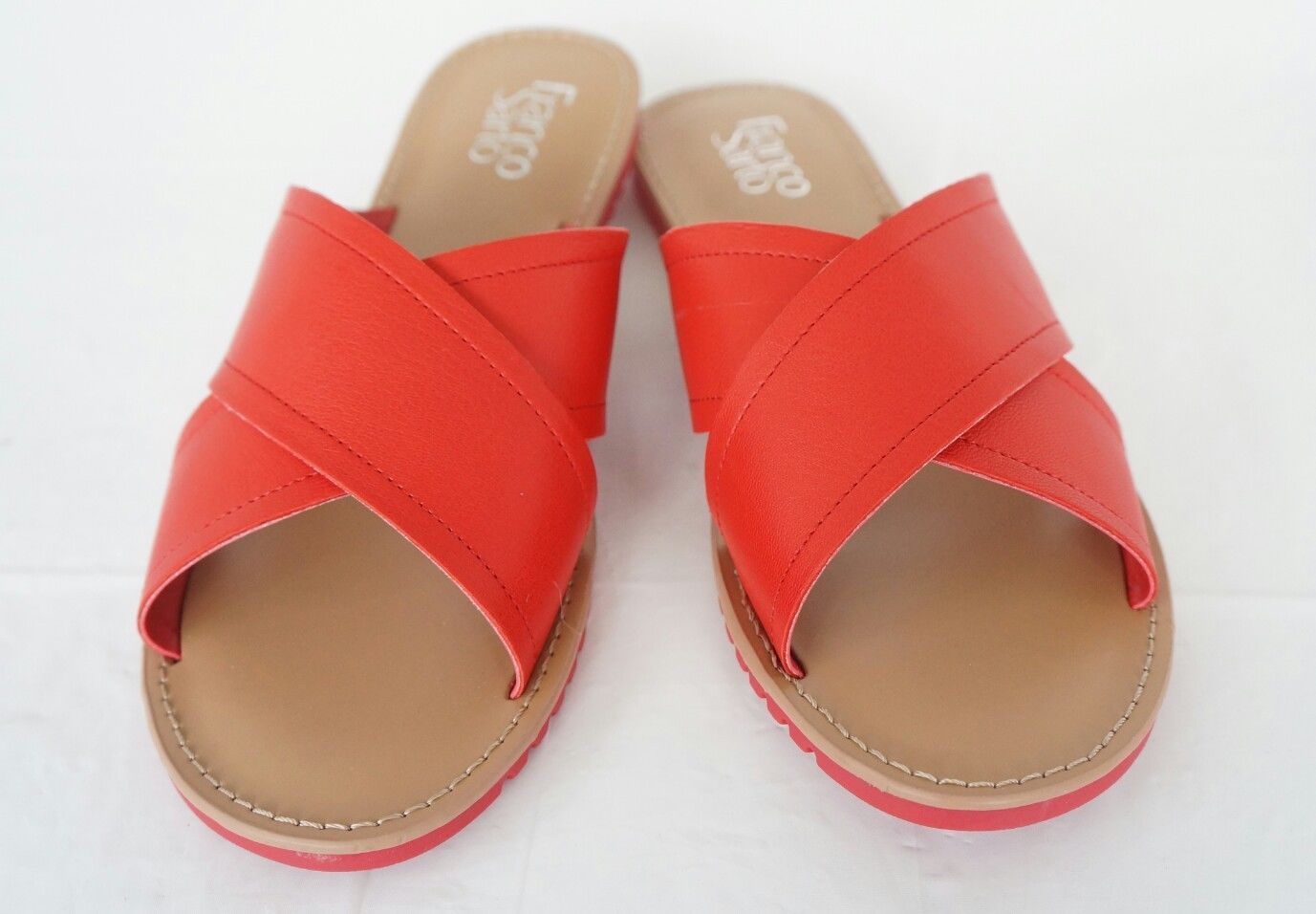 Franco Sarto Womens L-Quentin Red Slides Size 6