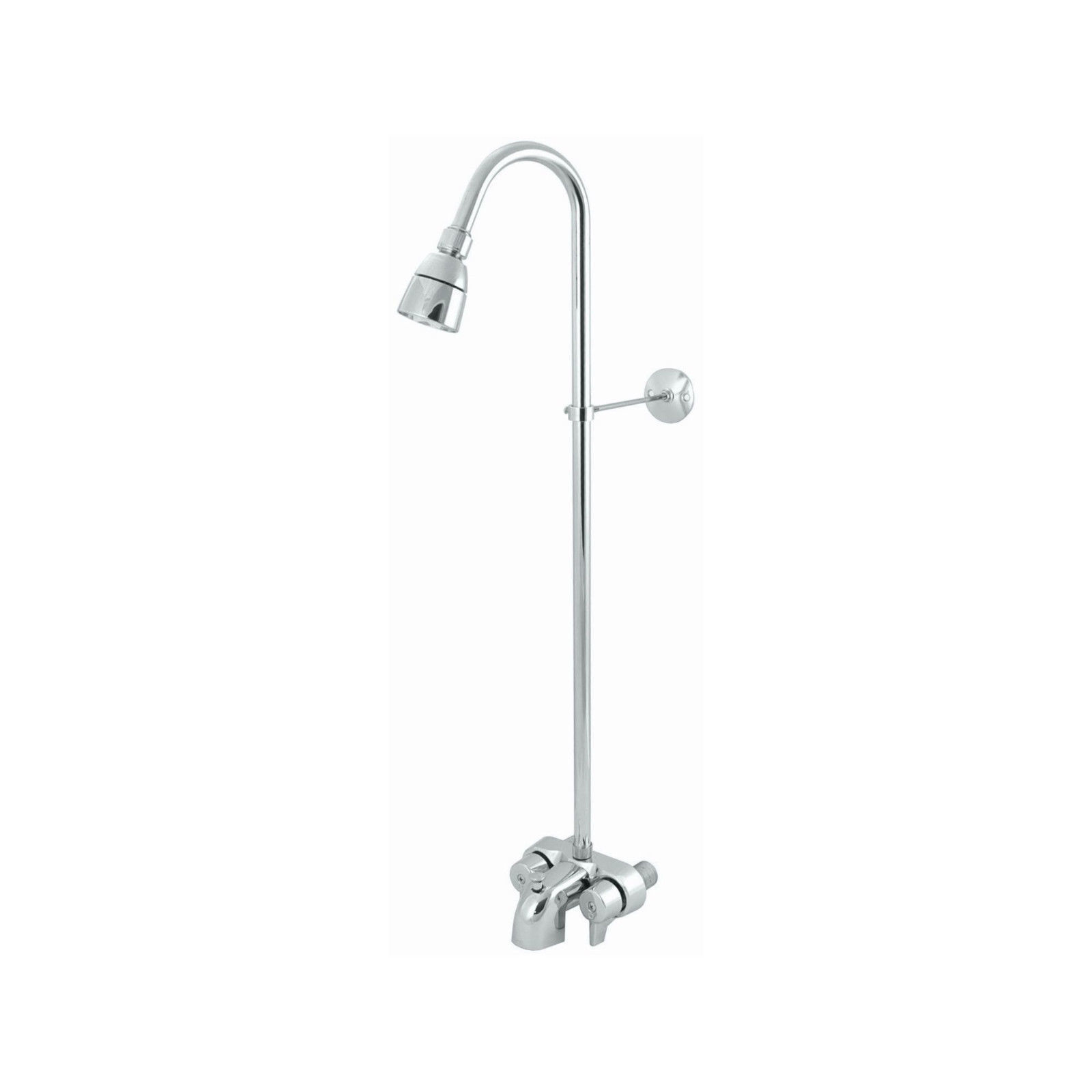 Chrome Bathroom AddAShower Clawfoot Tub Diverter Faucet Kit Home & Garden