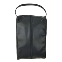 Black Soft Faux Leather Full Zip Classic Plush Golf Shoe Bag Vented - $34.01