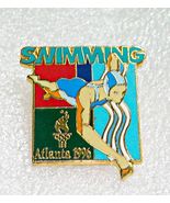 US Olympics Atlanta 1996 Swimming Enamel Pin 1 3/8th Inches - $5.00