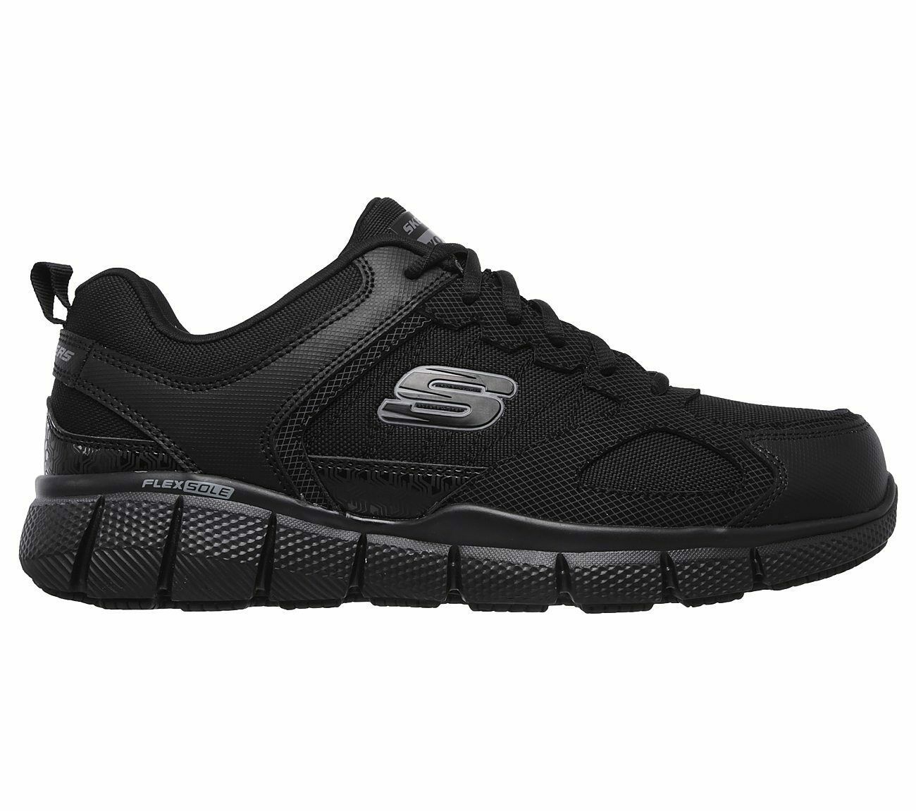 Skechers Black shoes Work Men's Memory Foam Slip Resistant Comfort EH ...