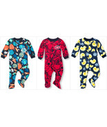 NWT The Childrens Place Boys Sports Footed Fleece Sleeper Pajamas - $6.49