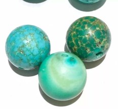 Authentic OLD Large UN treated turquoise beads 29 collectable old beads - $5,320.00