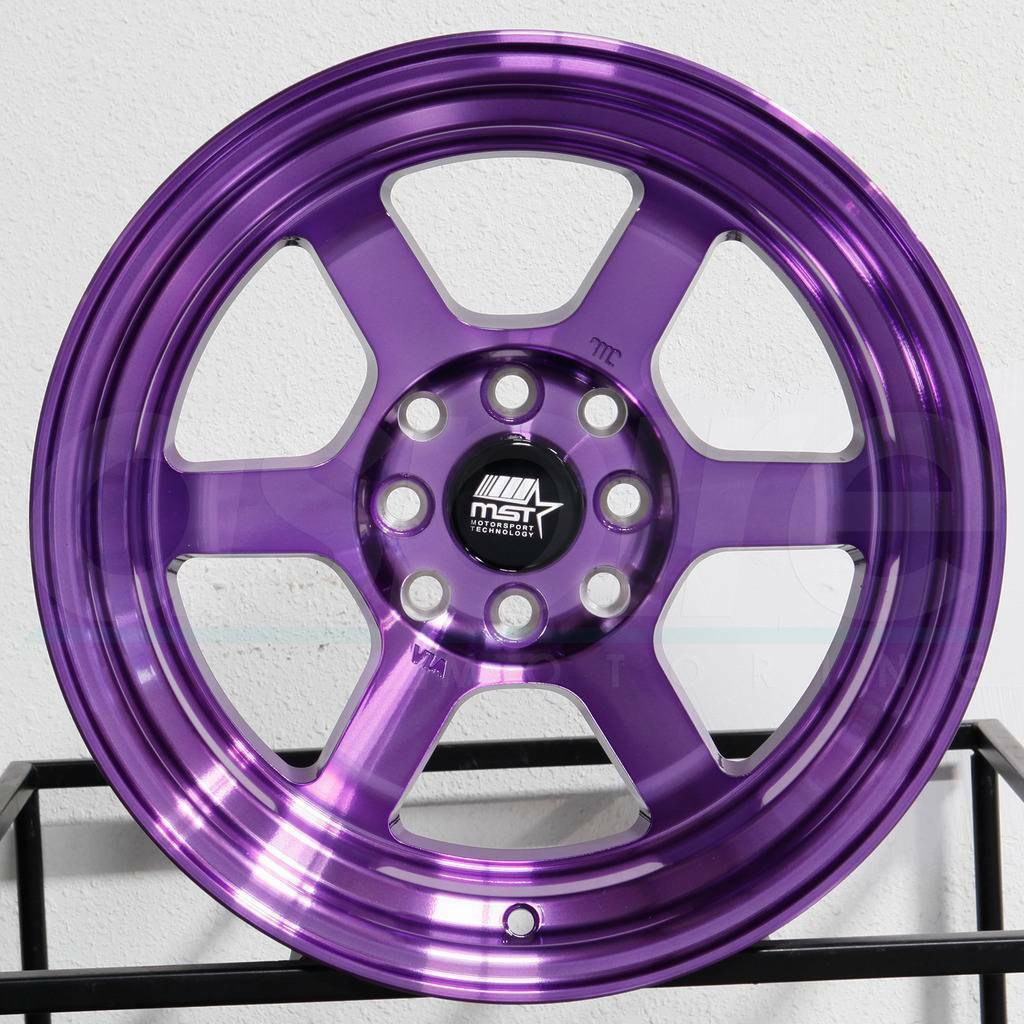 One 15x8 MST Time Attack 4x100/4x114.3 0 Cosmic Purple Wheels Rims - Wheels