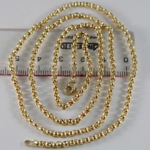 18K YELLOW GOLD CHAIN ROUNDED ROLO ROUND LINK, CIRCLES NECKLACE, MADE IN ITALY image 1