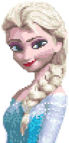 counted cross stitch pattern Princess Elsa pose pdf chart 46x98 stitches BN579