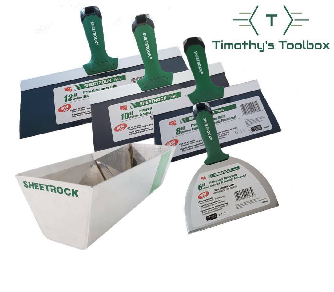 USG Sheetrock Pro Series Taping Knife Set 681012 + 12" USG Sheetrock