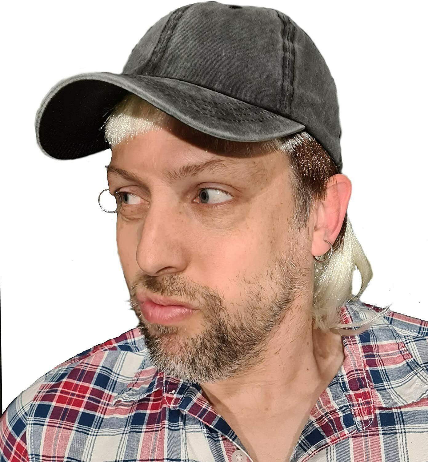 Tiger King Joe Exotic Wig Blonde with Brown Sideburns Hillbilly Cowboy