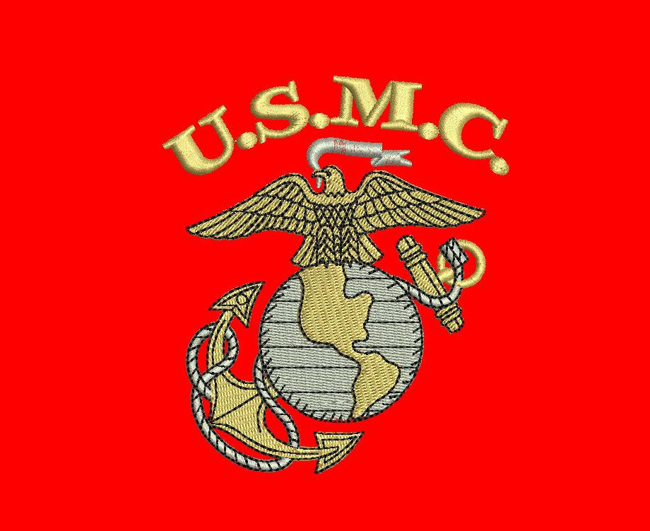 USMC Marines EGA 3 sizes digitized filled embroidery design Digital