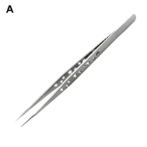 Two Fine Tip Precision Tweezers - 1 Curved and 1 Straight Tip - Stainless Steel image 2