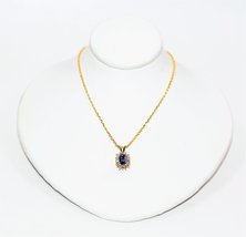 Elegant .86tcw Ceylon Sapphire &amp; Diamond 14kt Yellow Gold Pendant Necklace - $899.99