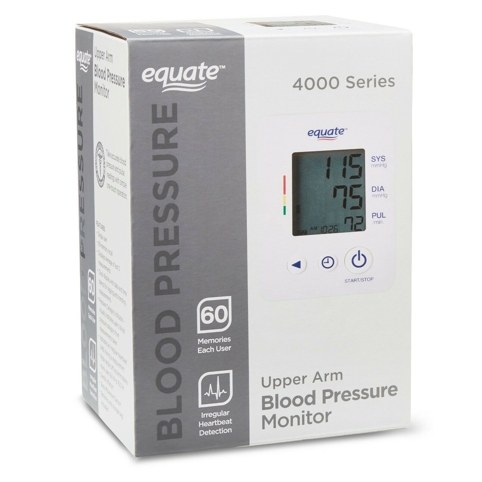 Equate 4000 Series Upper Arm Blood Pressure Monitor. Blood Pressure