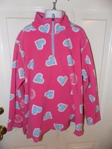 Good Kids By Life Is Good Half Zip Sweater Fleece Pullover Pink Hearts S... - $20.64