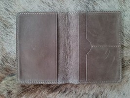Passport Holder Genuine Leather Kaki Light Brown image 2