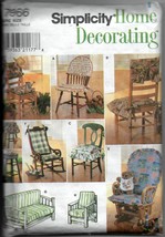 Simplicity 7966 Home Decorating Chairs Stools Cushions Pillows Pads Patio Bench  - $12.00