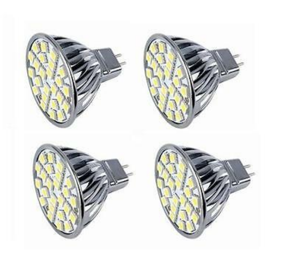 4 Pcs LED Lamp MR16 LED Cool White GX5.3 G5.3 Base 120V Bi-Pin - RK ...