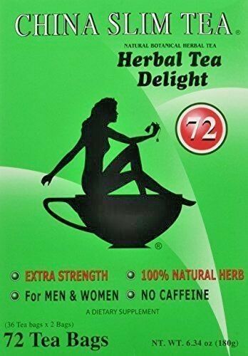 China Slim Herbal Tea Extra Strength Delight 72 Tea Bags/ Box - Exp: 2026