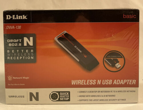 NEW D-link DWA-130 (790069303043) Wireless Adapter - $9.49