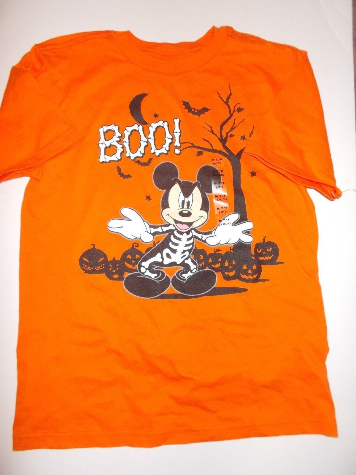 Disney Store Halloween Orange Short Sleeve T-Shirt Tee Mickey Mouse
