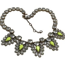 J crew statement Cluster Necklace Crystal Yellow clear gold - $15.83