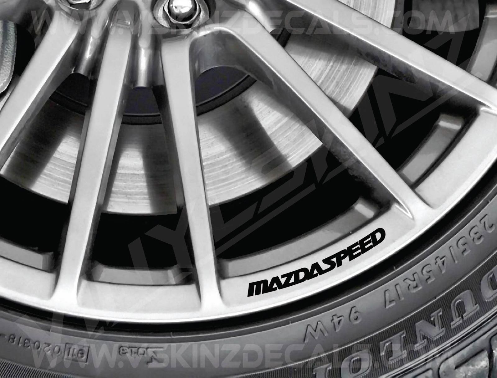 MazdaSpeed Logo Wheel Rim Decals Kit Stickers Premium Quality 11 Colours MPS MX5