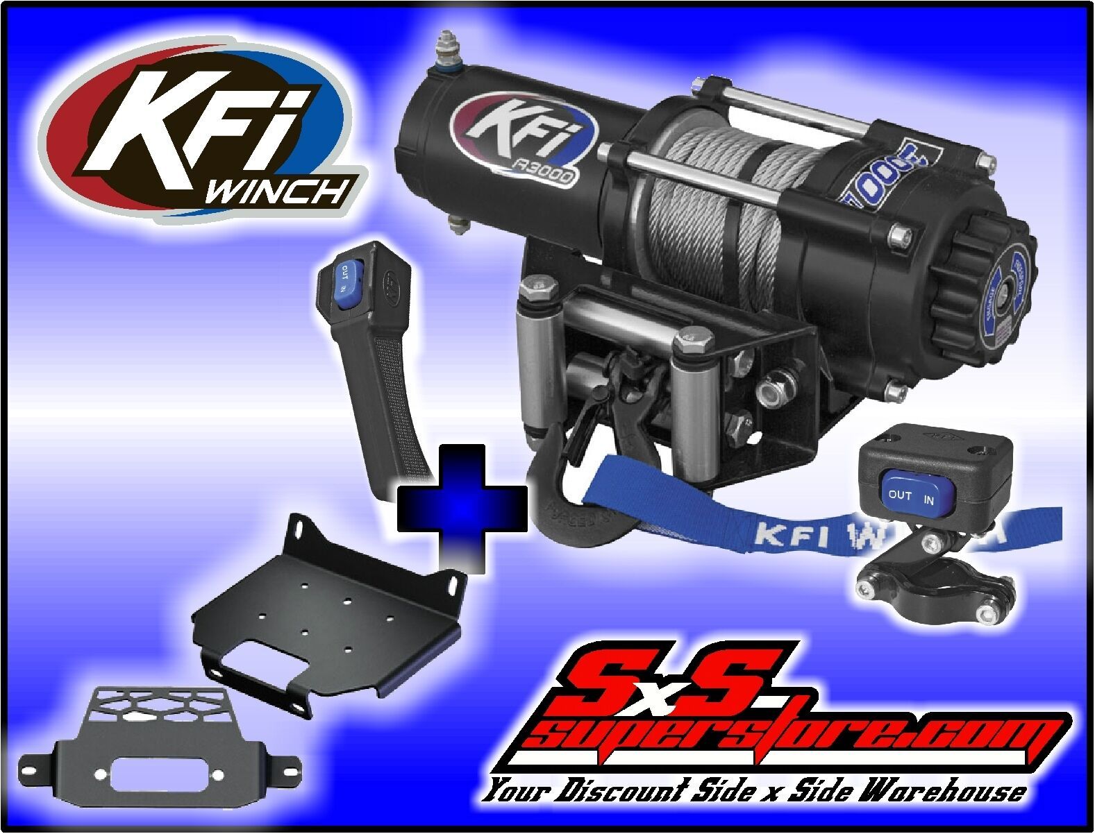 3000 lb KFI Winch Mount Combo Polaris RZR 201519 900, 1000, 20142019