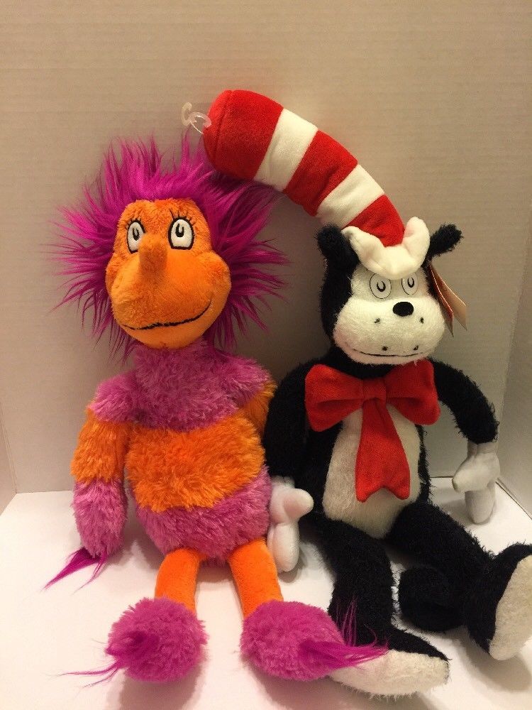 Collectables Dr Seuss Thing 1 & Thing 2 Soft Toy Both Sealed In Bag Dr ...