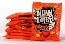 10 Bags Now And Later 4 Oz Tropical Rush Mixed Fruit Chews Candy BB 6/2023