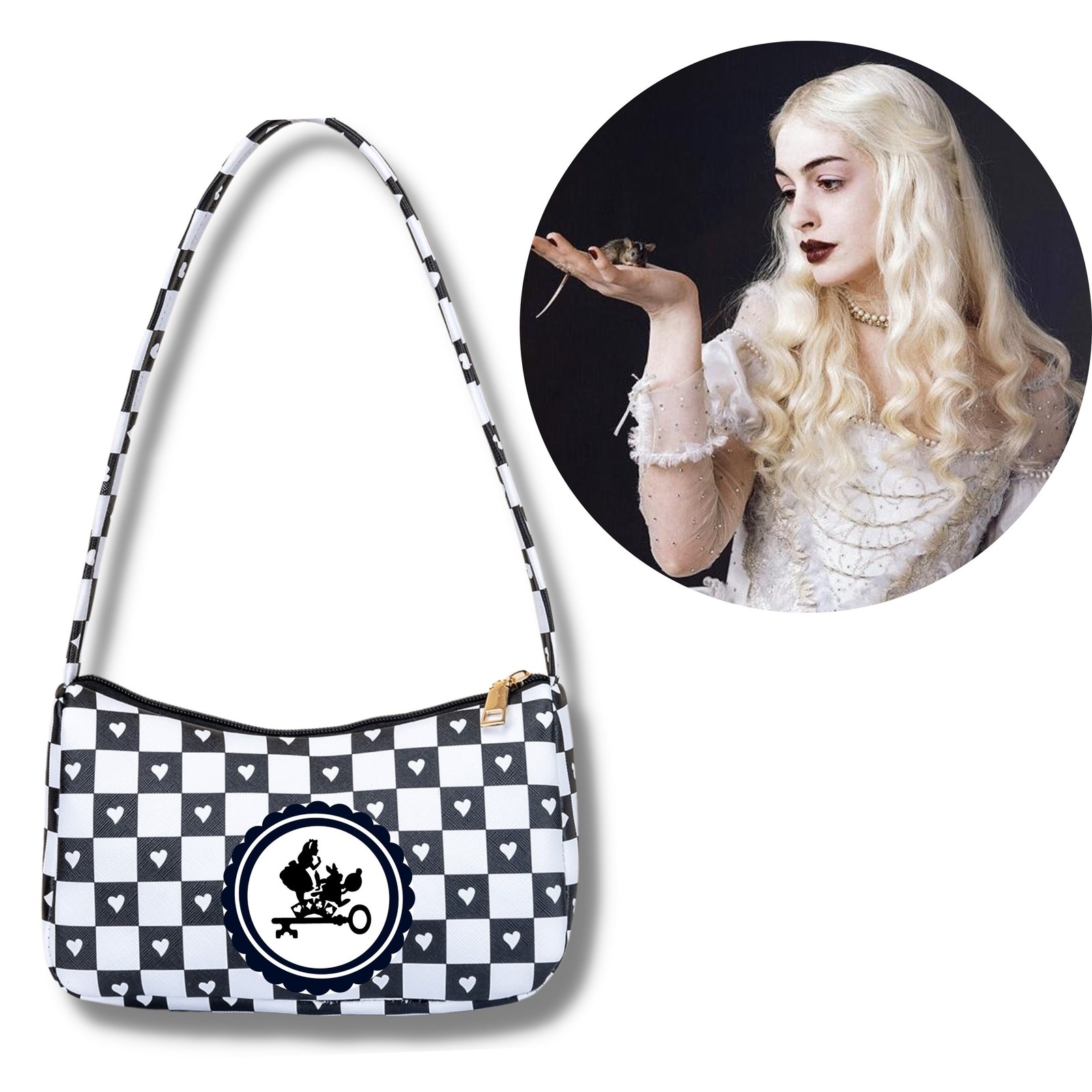 Alice in wonderland Mirana handbag White Queen Halloween purse shoulder fancy dr