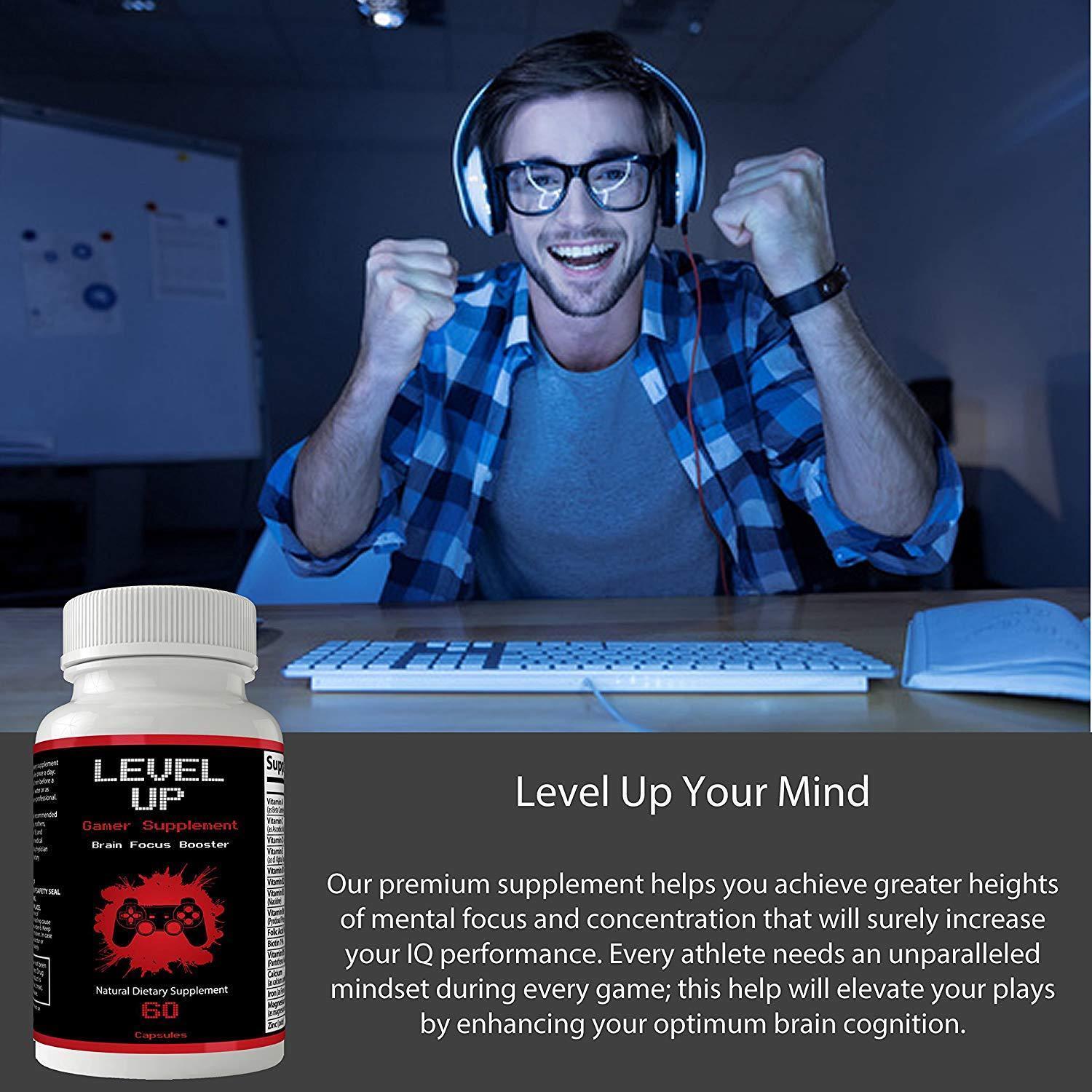 Mod Gaming Supplement Level Up Upgraded Brain Focus Booster