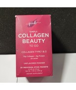 NEW Pink Simply Collagen Beauty To Go Collagen Type 1 &amp; 3 Powder Packs E... - $11.50