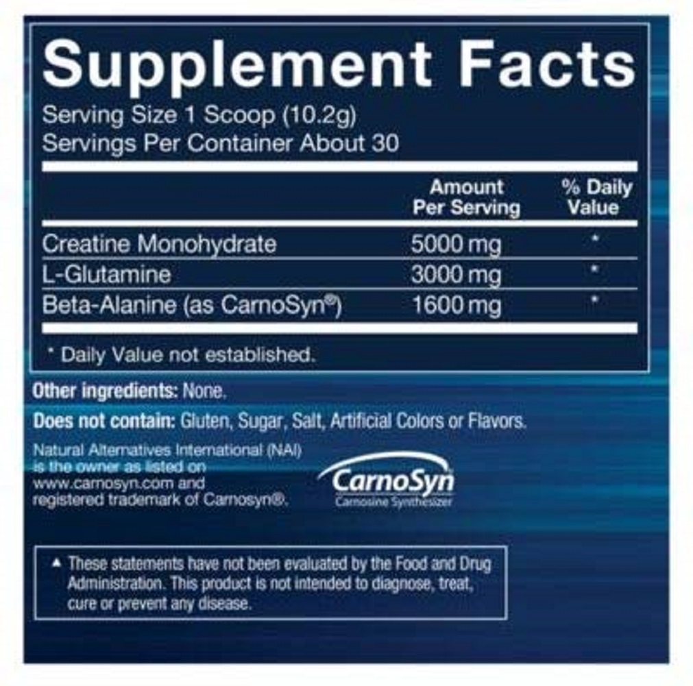 BodyTech Creatine Glutamine 5GM with Beta Alanine Unflavored (10.8